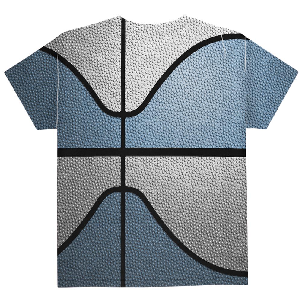 Championship Basketball Light Blue & White All Over Youth T Shirt Youth T-Shirts Old Glory