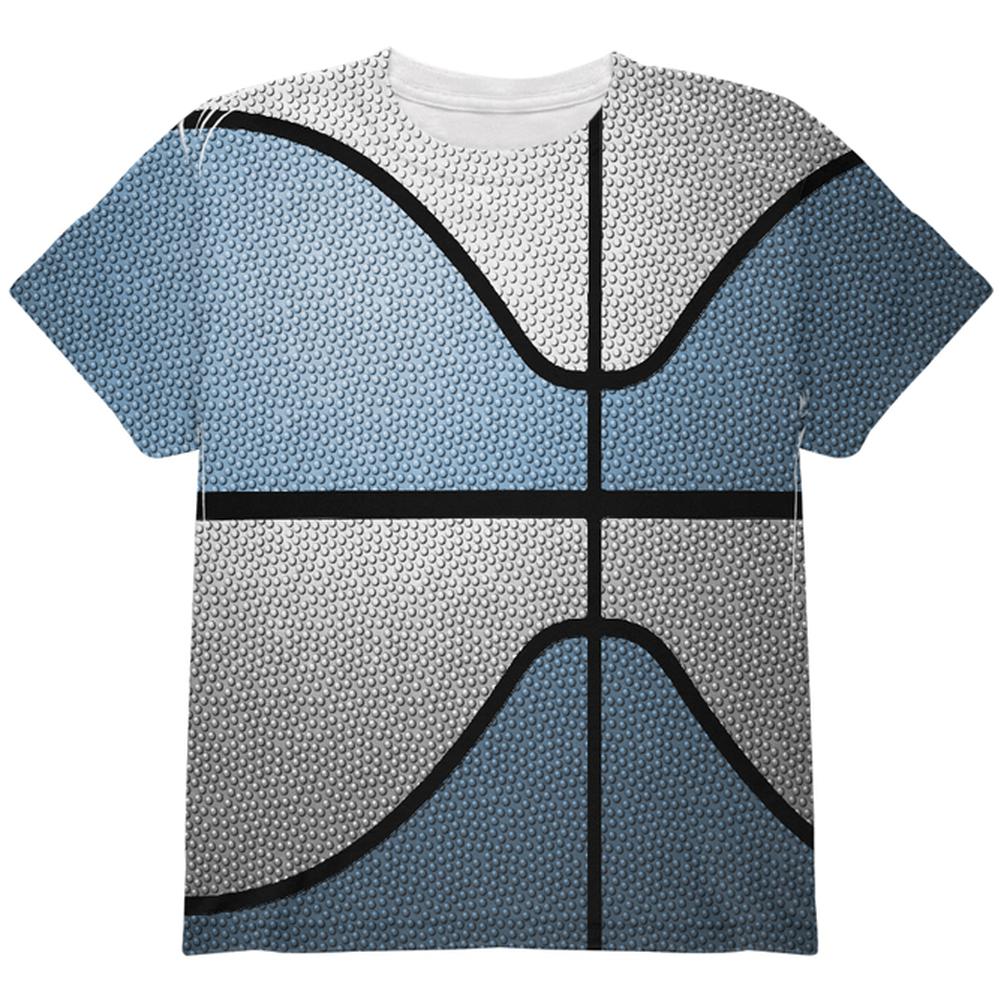 Championship Basketball Light Blue & White All Over Youth T Shirt Youth T-Shirts Old Glory LG Multi