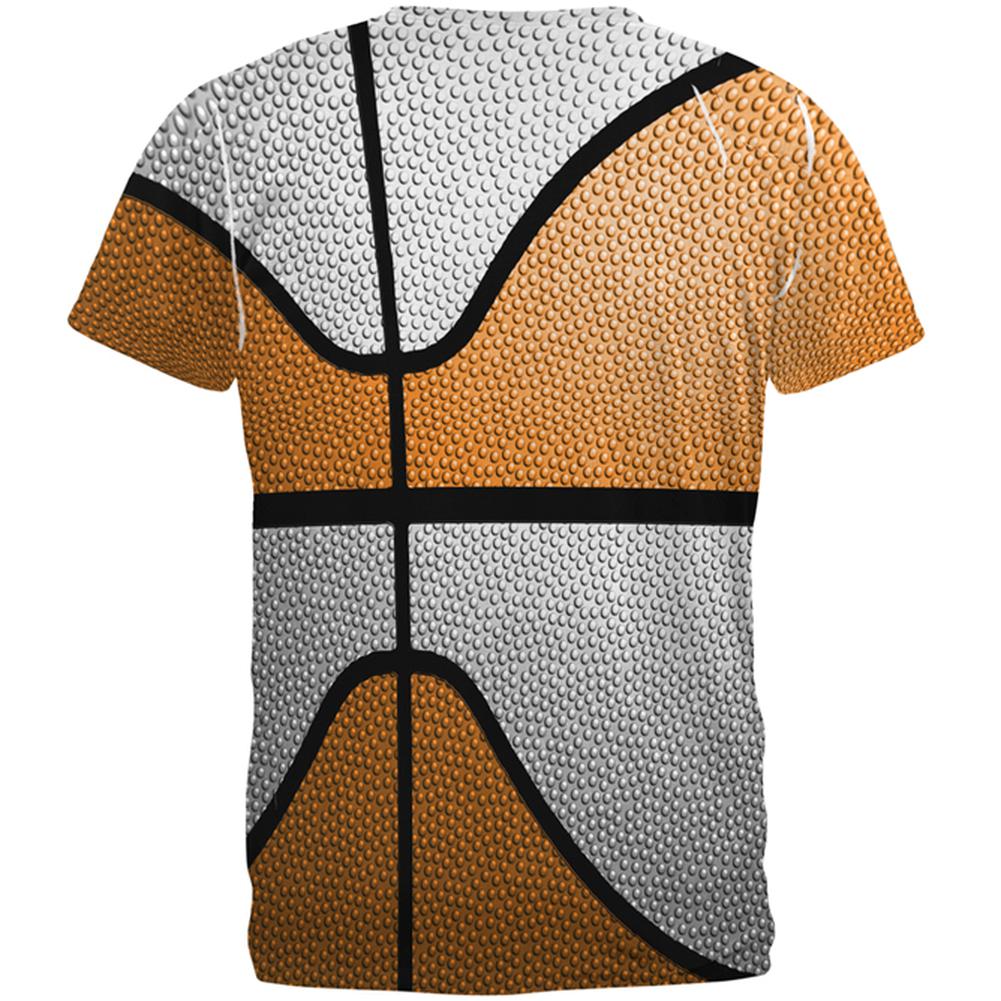 Championship Basketball Orange & White All Over Mens T Shirt Men's T-Shirts Old Glory