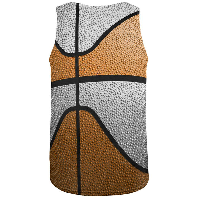Championship Basketball Orange & White All Over Mens Tank Top Men's Tank Tops Old Glory