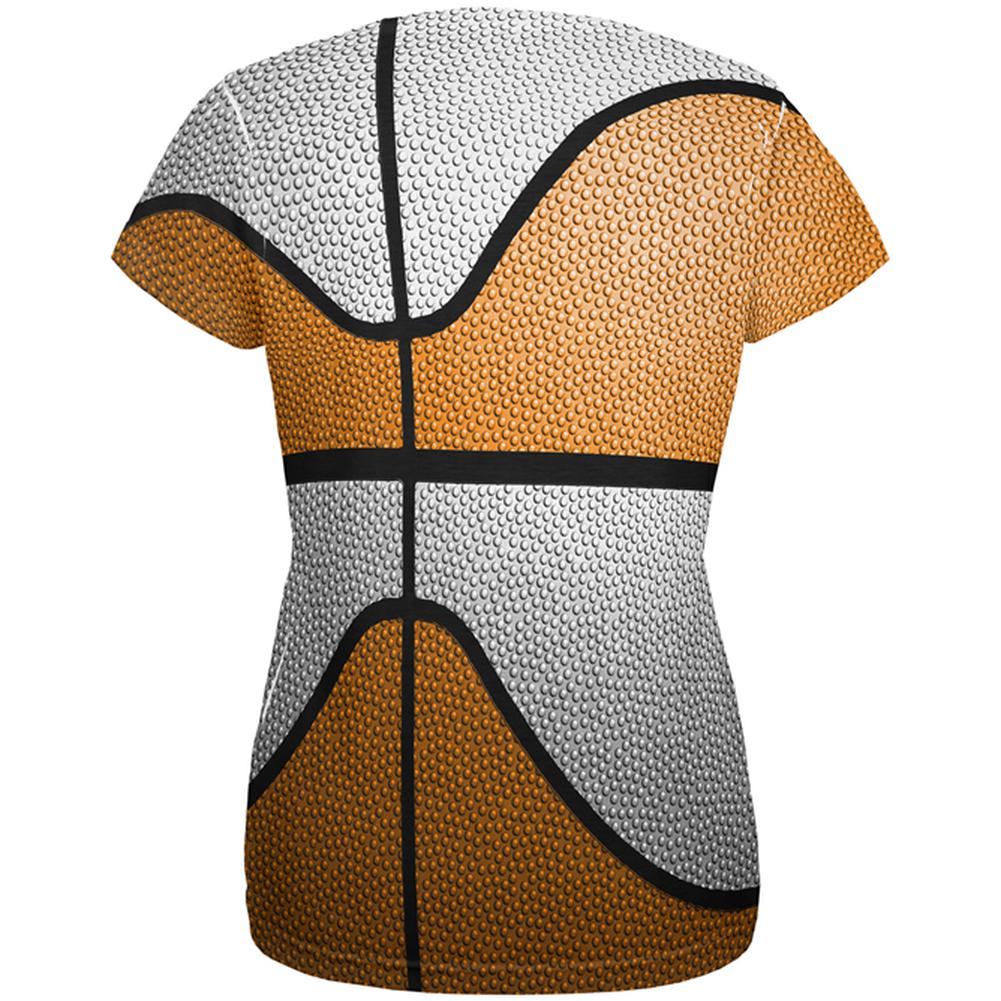 Championship Basketball Orange & White All Over Womens T Shirt Women's T-Shirts Old Glory