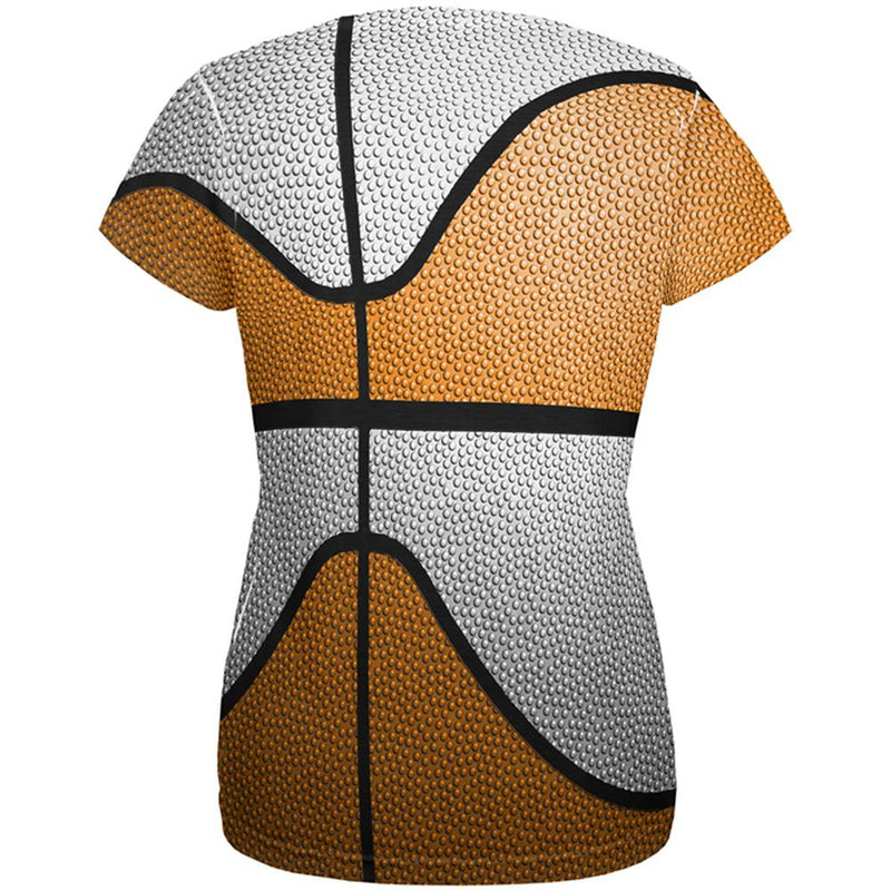 Championship Basketball Orange & White All Over Womens T Shirt Women's T-Shirts Old Glory