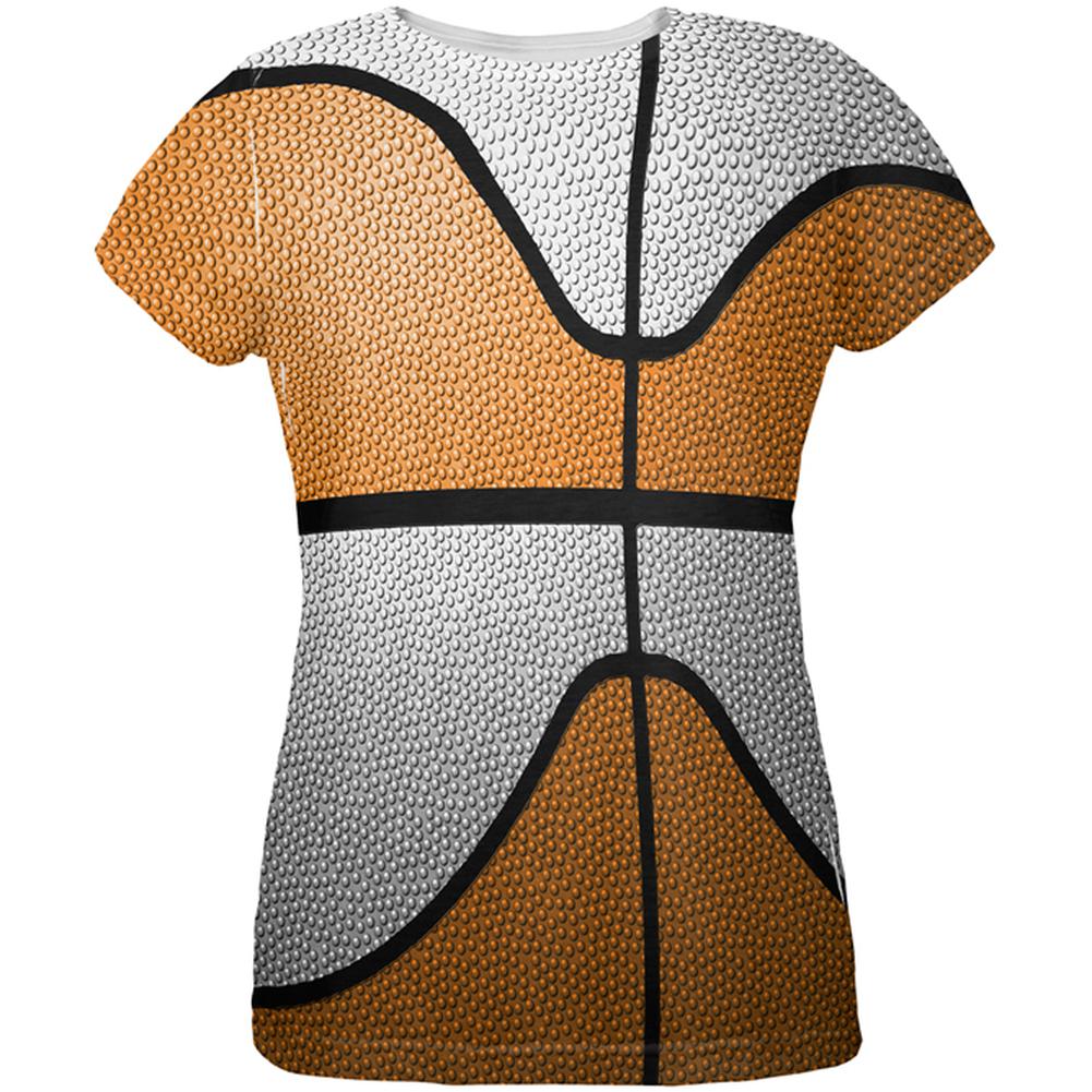 Championship Basketball Orange & White All Over Womens T Shirt Women's T-Shirts Old Glory 2XL Multi