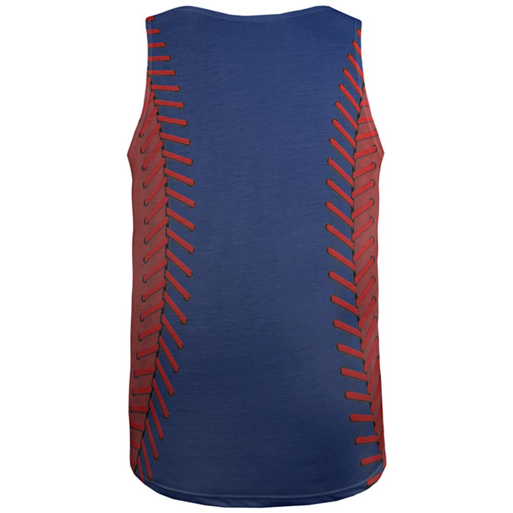 Baseball League Blue and Red All Over Mens Tank Top Men's Tank Tops Old Glory