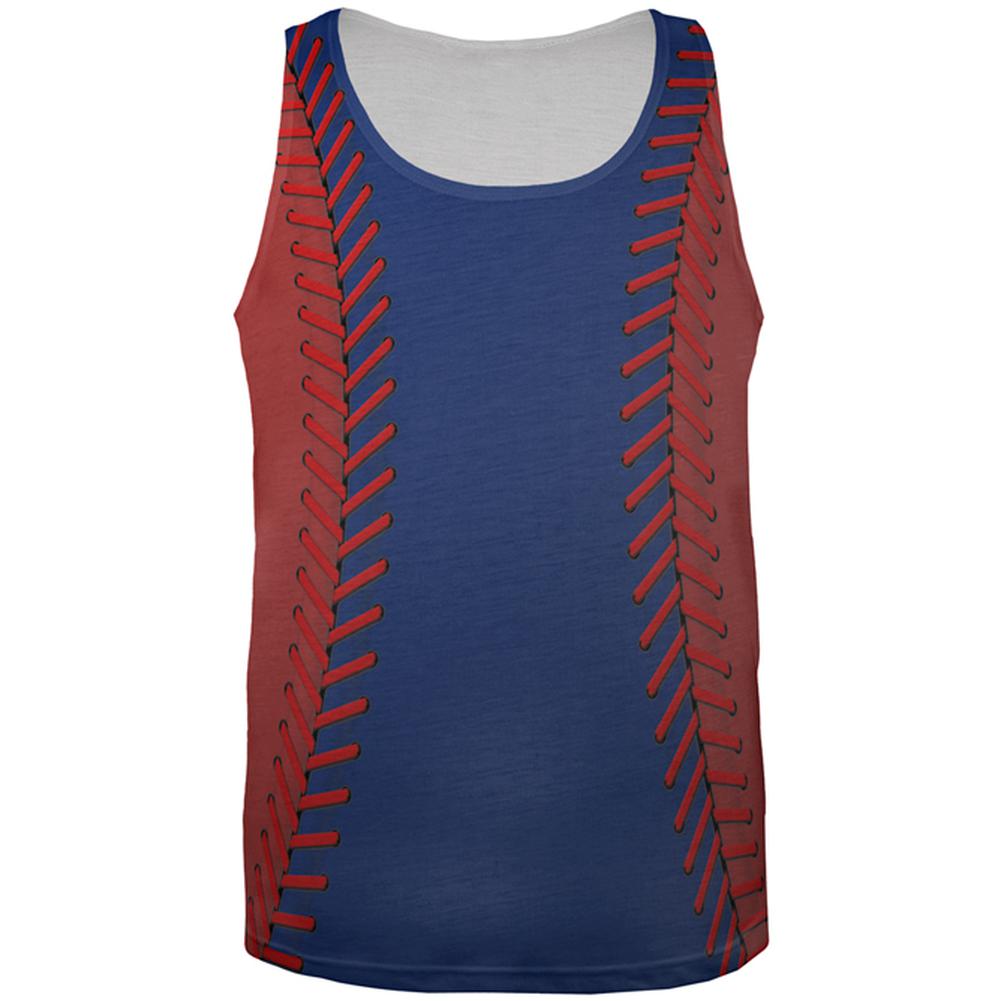 Baseball League Blue and Red All Over Mens Tank Top Men's Tank Tops Old Glory 2XL Multi