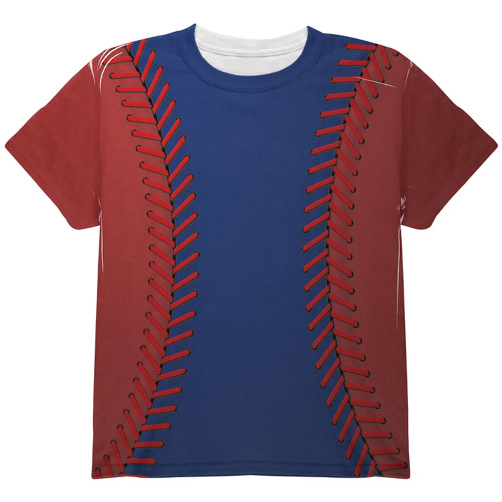 Baseball League Blue and Red All Over Youth T Shirt Youth T-Shirts Old Glory LG Multi