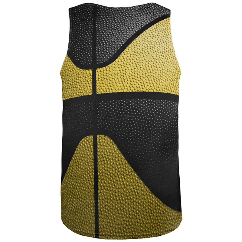 Championship Basketball Yellow & Black All Over Mens Tank Top Men's Tank Tops Old Glory