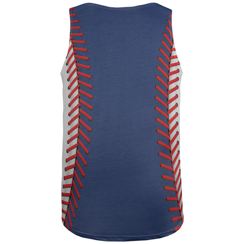 Baseball League Blue and White All Over Mens Tank Top Men's Tank Tops Old Glory