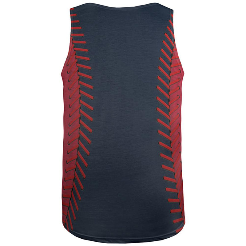 Baseball League Navy Blue and Red All Over Mens Tank Top Men's Tank Tops Old Glory