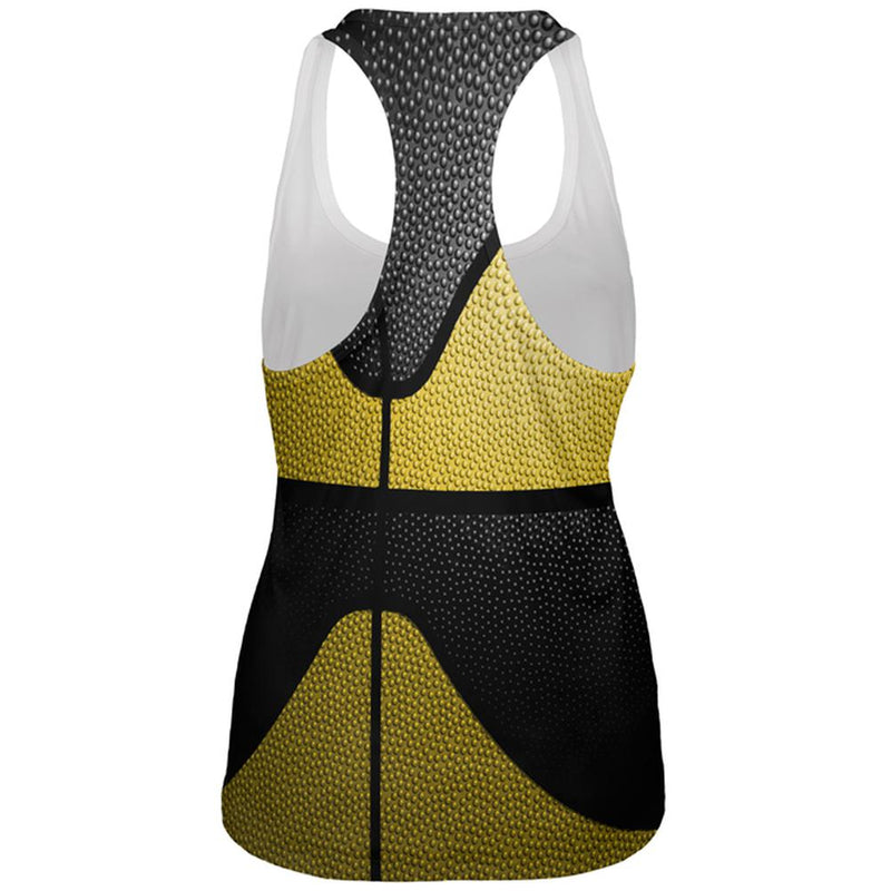 Championship Basketball Yellow & Black All Over Womens Work Out Tank Top Women's Tank Tops Old Glory