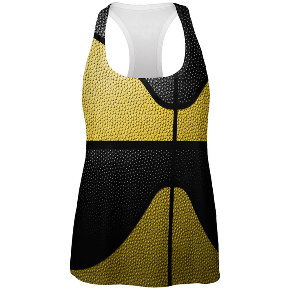 Championship Basketball Yellow & Black All Over Womens Work Out Tank Top Women's Tank Tops Old Glory 2XL Multi