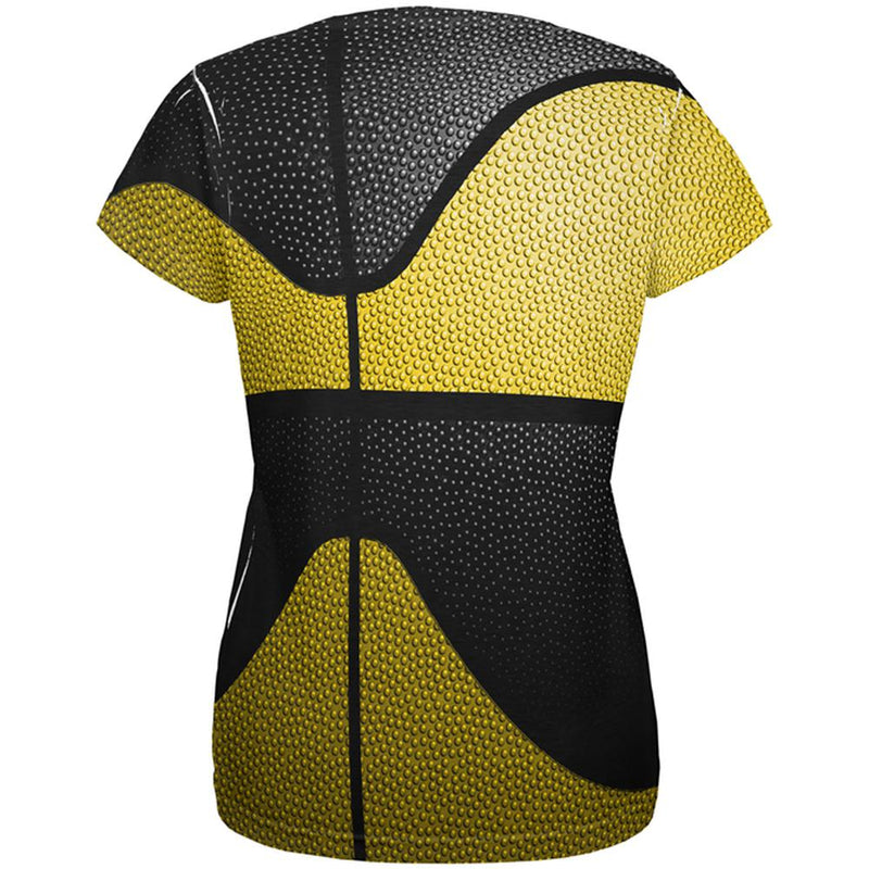 Championship Basketball Yellow & Black All Over Womens T Shirt Women's T-Shirts Old Glory