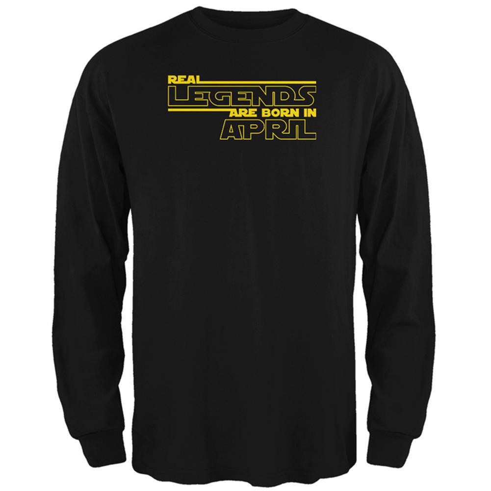 Real Legends are Born in April Mens Long Sleeve T Shirt Men's Long Sleeves Old Glory 2XL Black