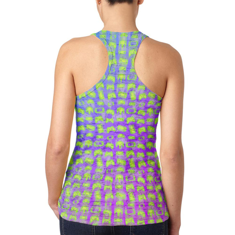 Choose your Weapon Wisely Pattern Video Games Juniors Burnout Racerback Tank Top Juniors Tank Tops Old Glory