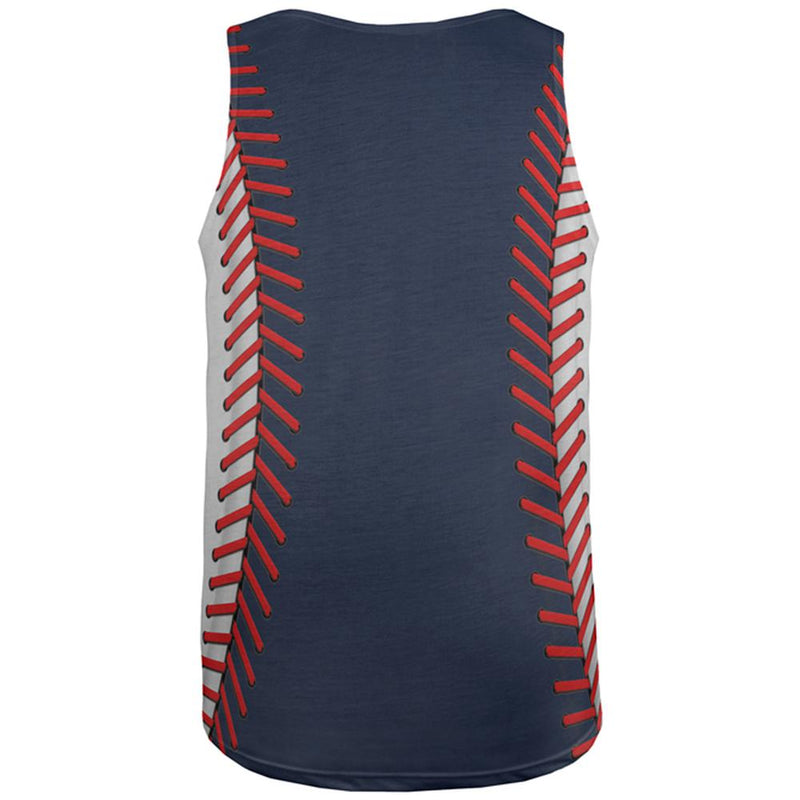 Baseball League Navy Blue and White All Over Mens Tank Top Men's Tank Tops Old Glory