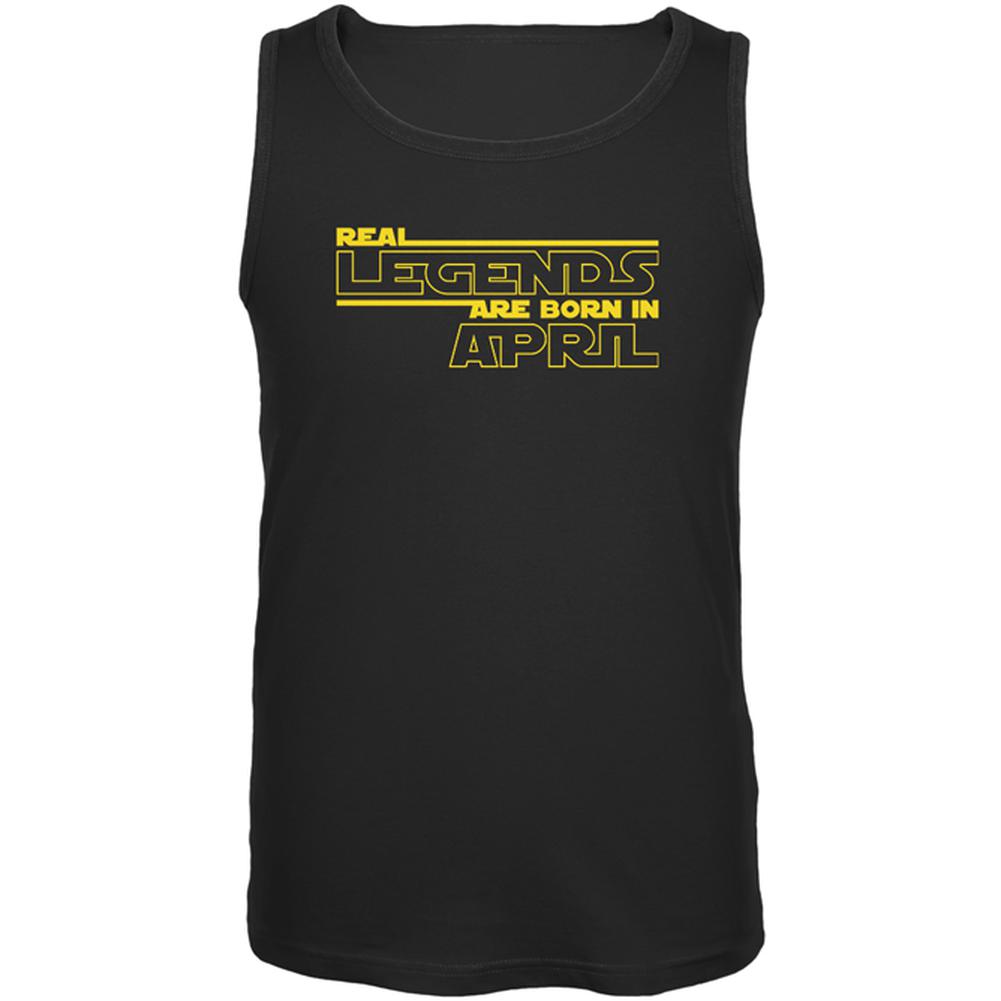 Real Legends are Born in April Mens Tank Top Men's Tank Tops Old Glory 2XL Black