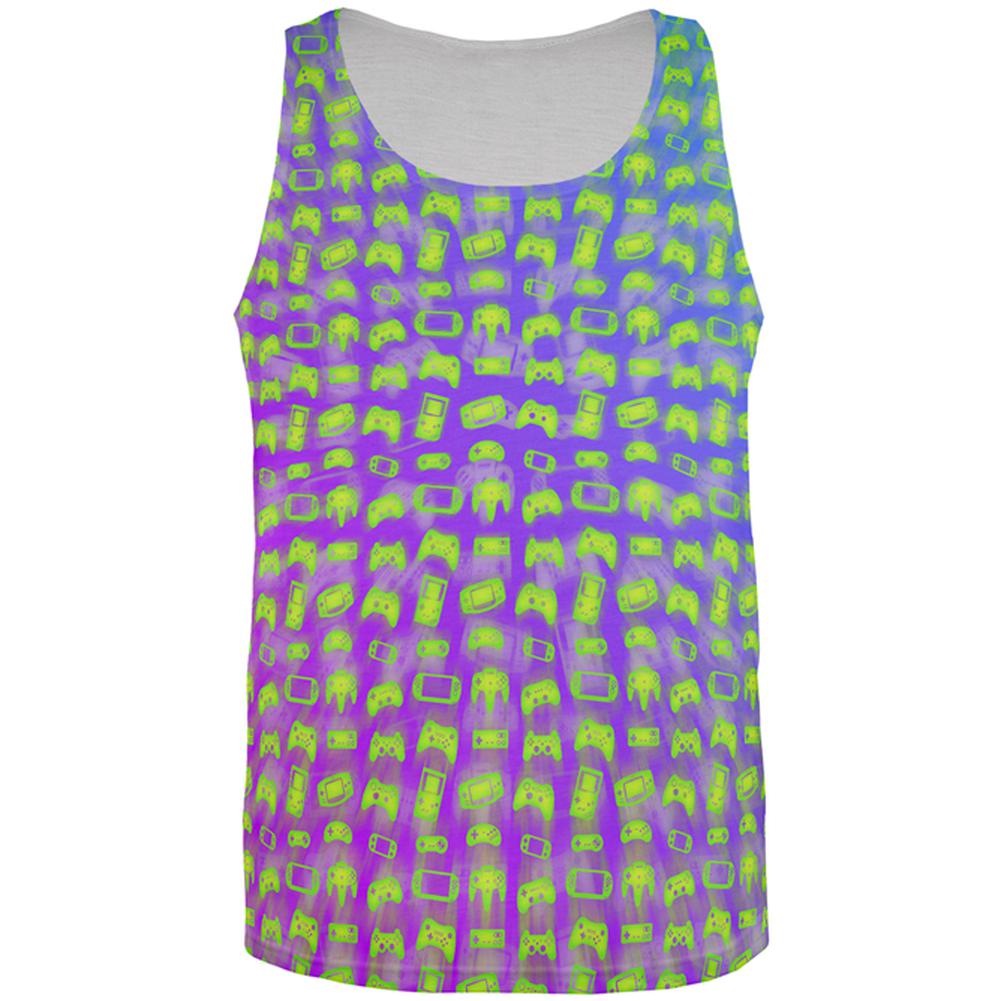 Choose your Weapon Wisely Pattern Video Games All Over Mens Tank Top Men's Tank Tops Old Glory 2XL Multi