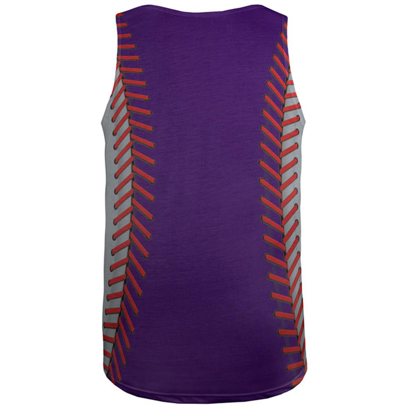 Baseball League Purple and Silver All Over Mens Tank Top Men's Tank Tops Old Glory