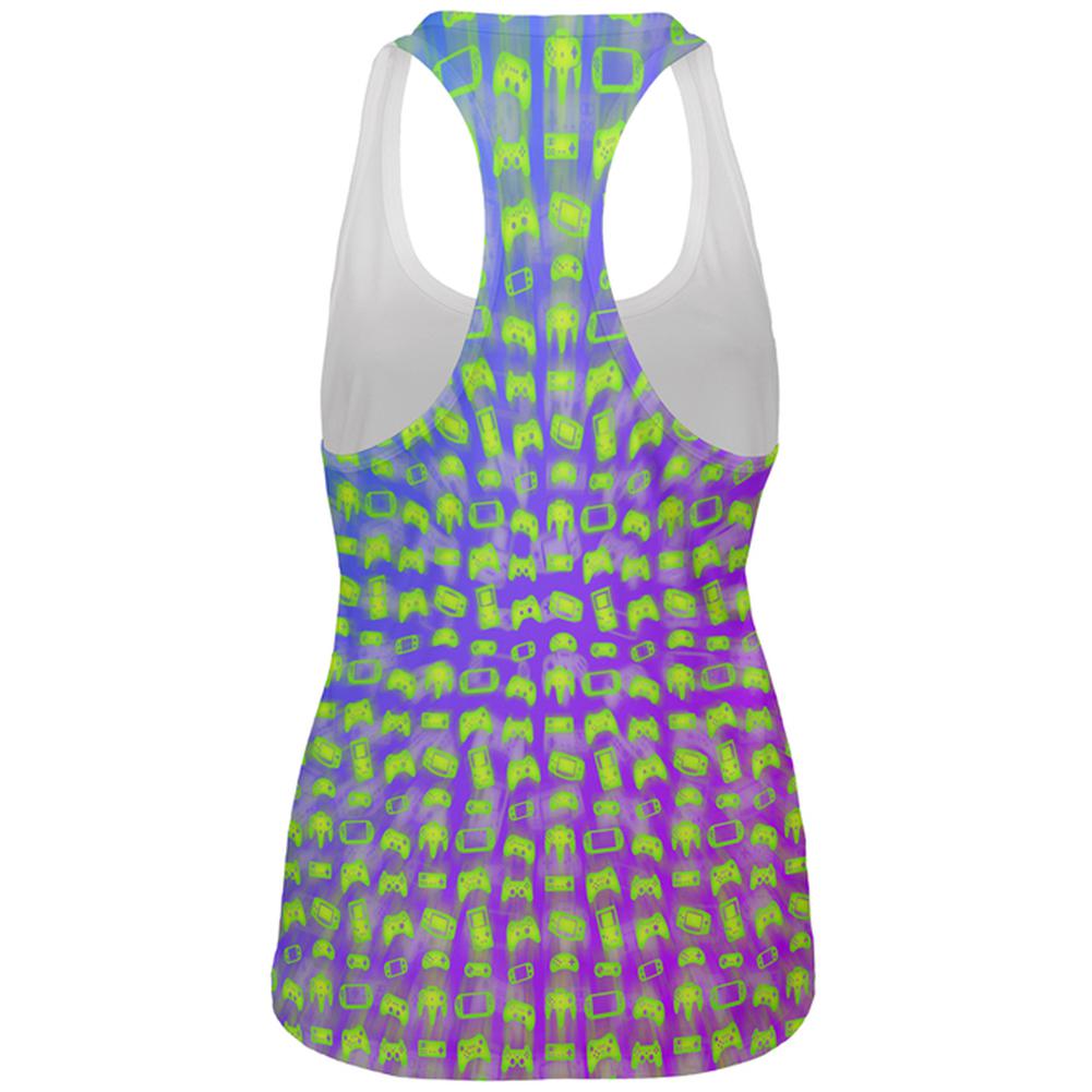 Choose your Weapon Wisely Pattern Video Games All Over Womens Work Out Tank Top Women's Tank Tops Old Glory