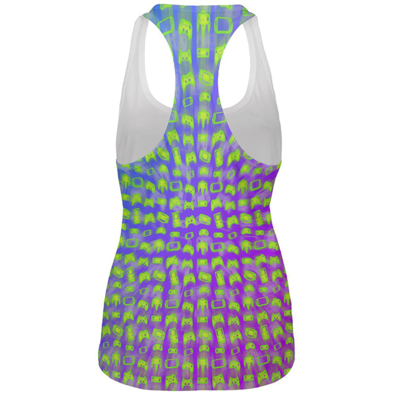 Choose your Weapon Wisely Pattern Video Games All Over Womens Work Out Tank Top Women's Tank Tops Old Glory