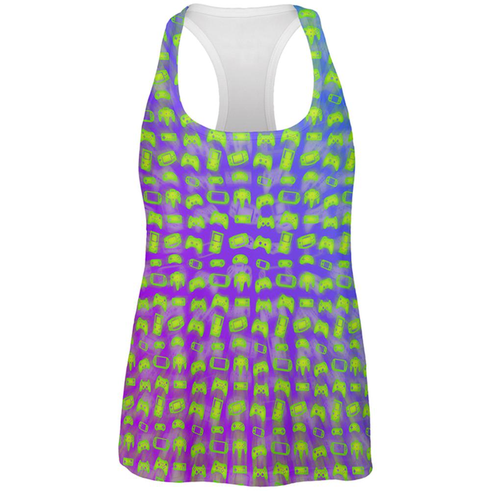 Choose your Weapon Wisely Pattern Video Games All Over Womens Work Out Tank Top Women's Tank Tops Old Glory 2XL Multi