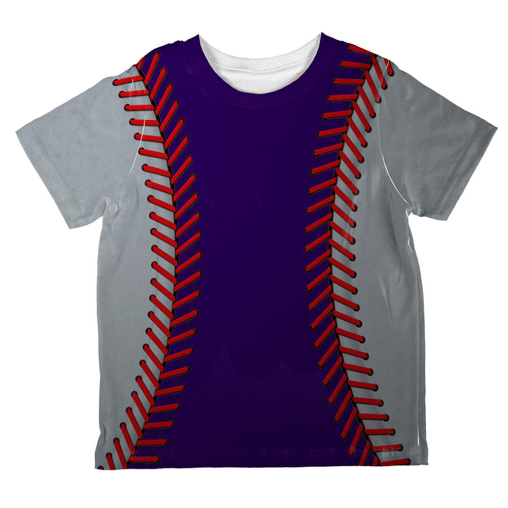 Baseball League Purple and Silver All Over Toddler T Shirt Toddler T-Shirts Old Glory 2T Multi