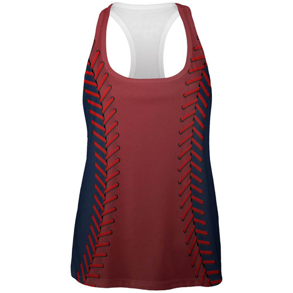 Baseball League Red and Navy Blue All Over Womens Work Out Tank Top Women's Tank Tops Old Glory 2XL Multi