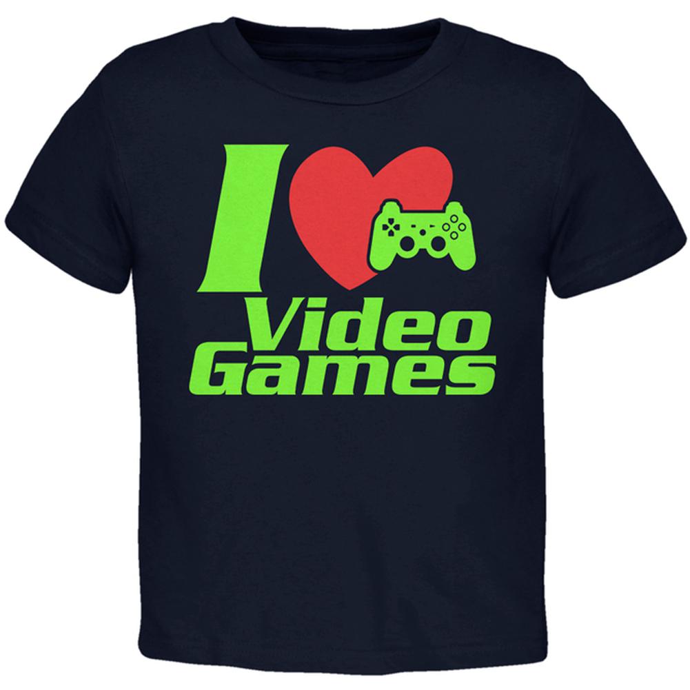 I Heart Video Games Gen 2 Toddler T Shirt Toddler T-Shirts Old Glory 2T Navy