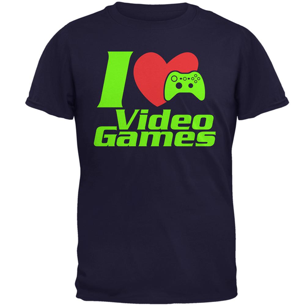 I Heart Video Games Gen 3 Mens T Shirt Men's T-Shirts Old Glory 2XL Navy