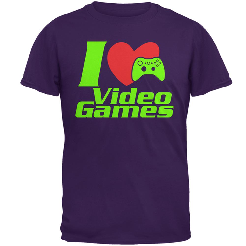 I Heart Video Games Gen 3 Mens T Shirt Men's T-Shirts Old Glory 2XL Purple