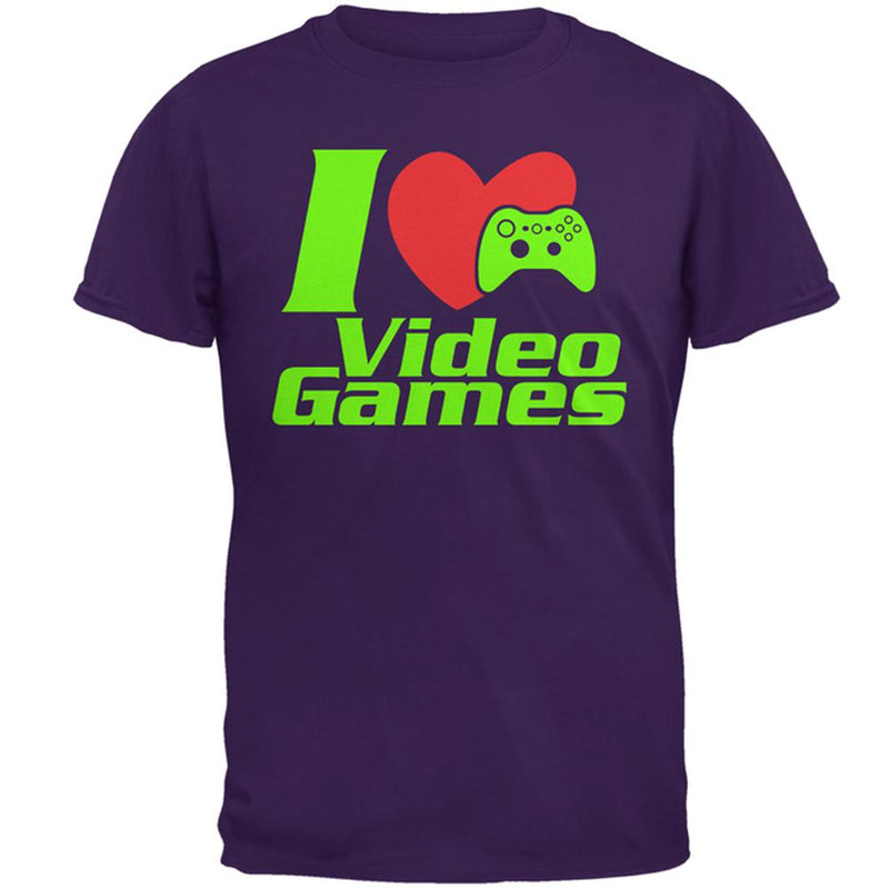 I Heart Video Games Gen 3 Mens T Shirt Men's T-Shirts Old Glory 2XL Purple