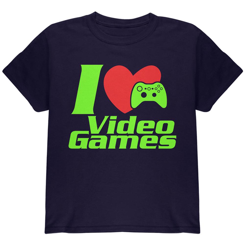 I Heart Video Games Gen 3 Youth T Shirt Youth T-Shirts Old Glory LG Navy