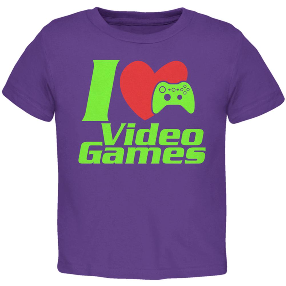 I Heart Video Games Gen 3 Toddler T Shirt Toddler T-Shirts Old Glory 2T Purple