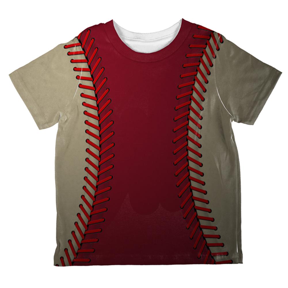 Baseball League Red and Sand All Over Toddler T Shirt Toddler T-Shirts Old Glory 2T Multi
