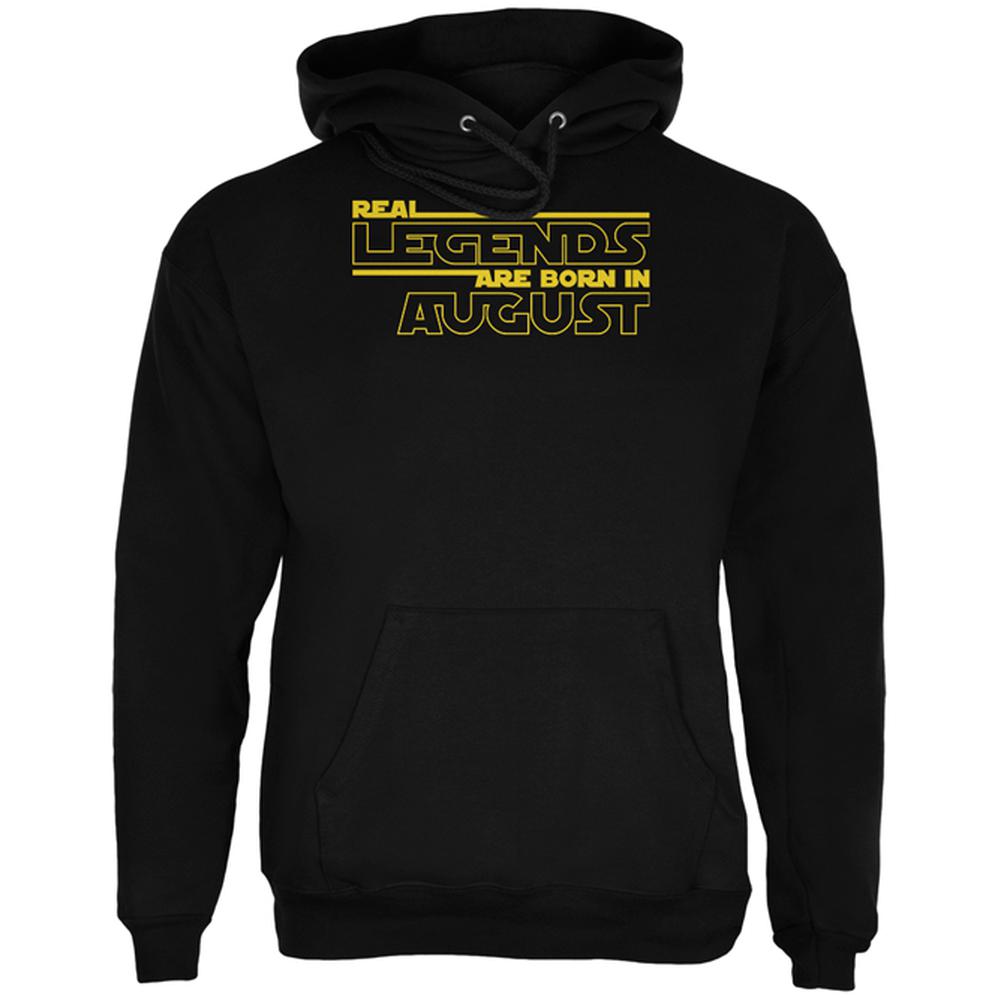 Real Legends are Born in August Mens Hoodie Men's Hoodies Old Glory 2XL Black