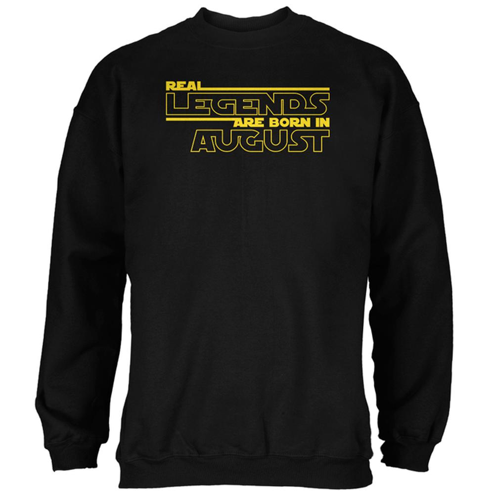 Real Legends are Born in August Mens Sweatshirt Men's Sweatshirts Old Glory 2XL Black