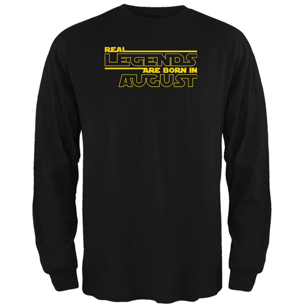 Real Legends are Born in August Mens Long Sleeve T Shirt Men's Long Sleeves Old Glory 2XL Black