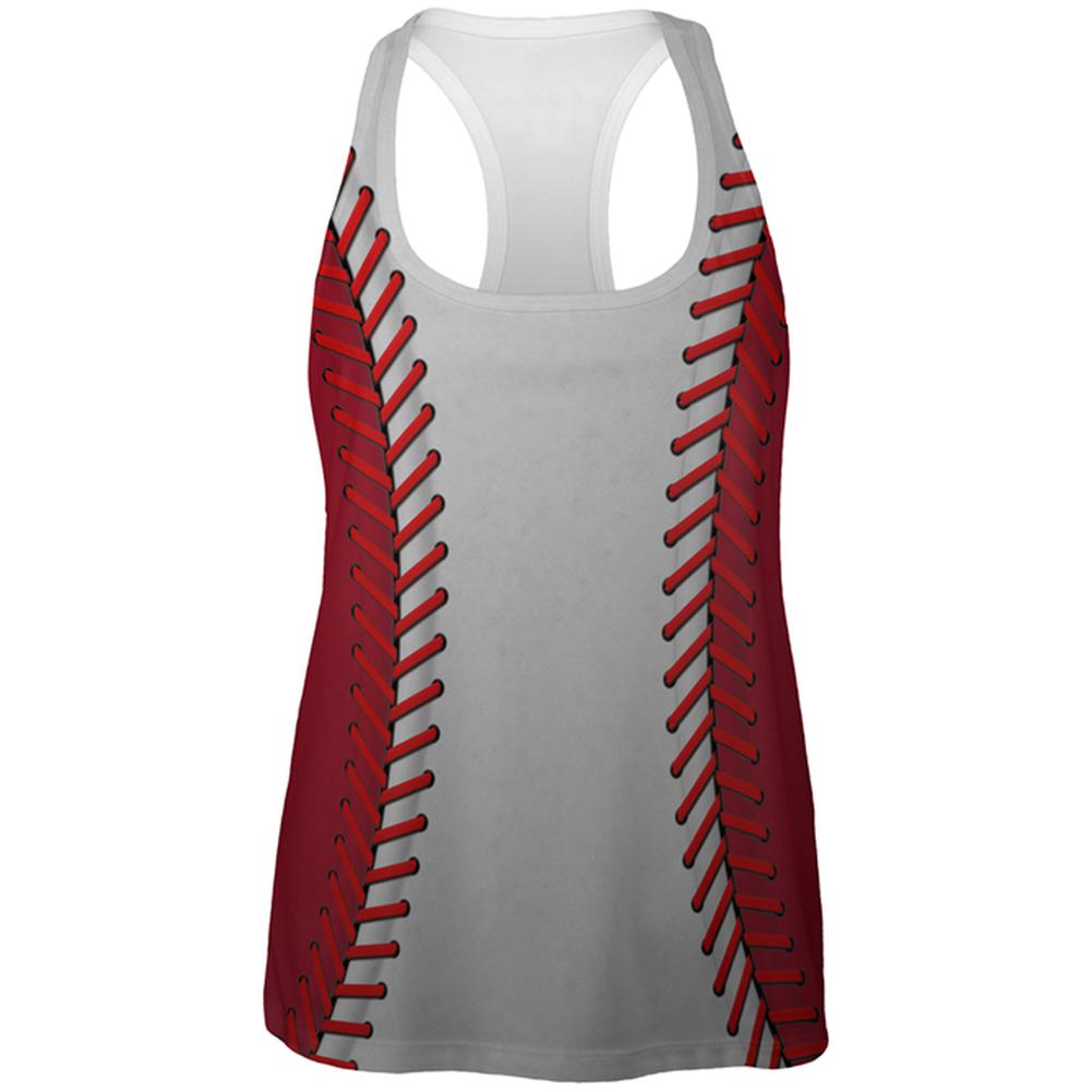 Baseball League White and Red All Over Womens Work Out Tank Top Women's Tank Tops Old Glory 2XL Multi