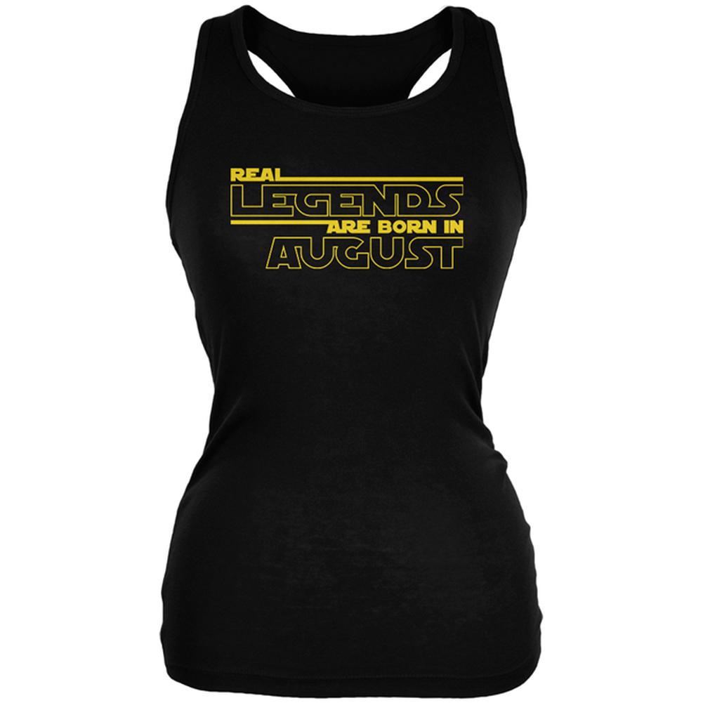Real Legends are Born in August Juniors Soft Tank Top Juniors Tank Tops Old Glory 2XL Black