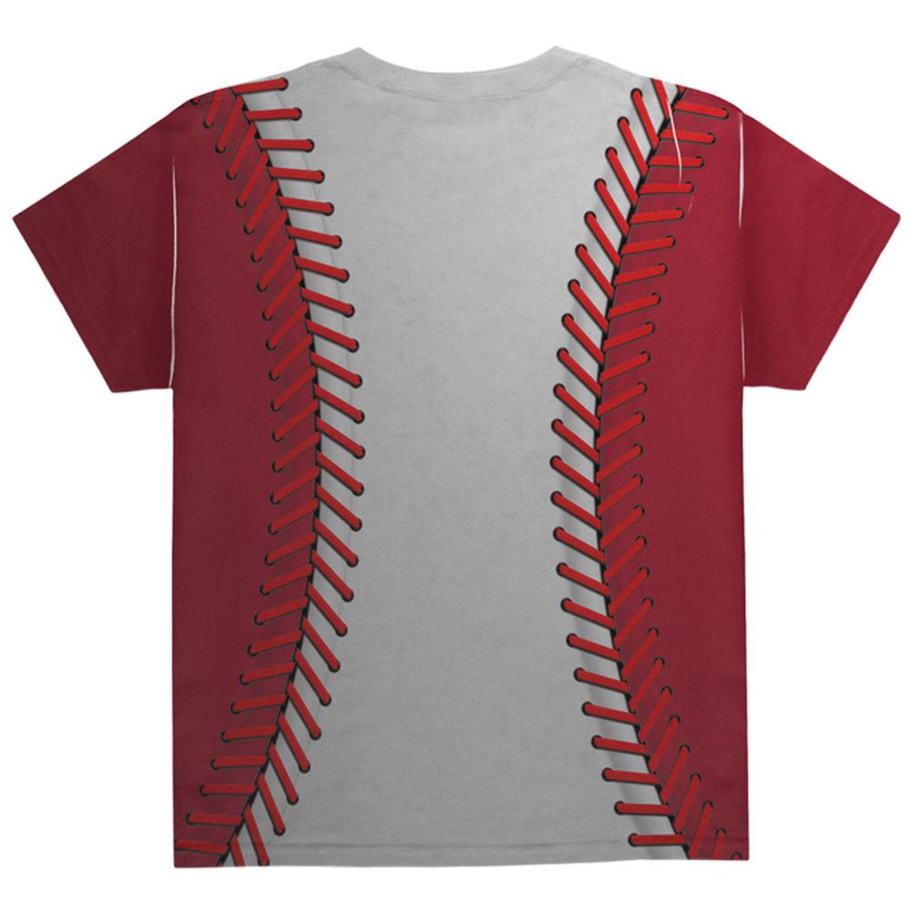 Baseball League White and Red All Over Youth T Shirt Youth T-Shirts Old Glory