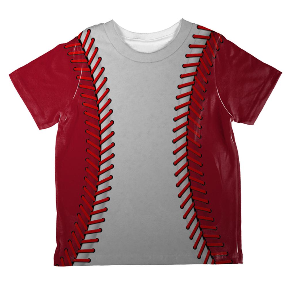 Baseball League White and Red All Over Toddler T Shirt Toddler T-Shirts Old Glory 2T Multi