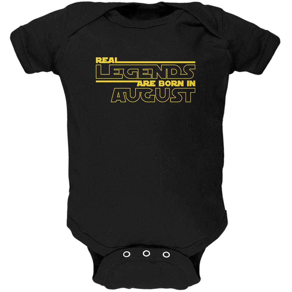Real Legends are Born in August Soft Baby One Piece Baby One Piece Old Glory 0-3M Black