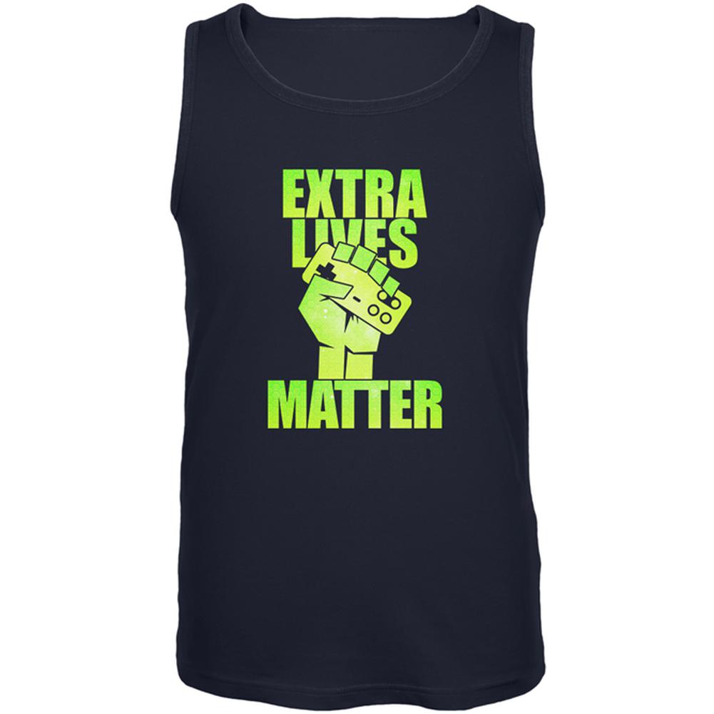 Video Games Extra Lives Matter Mens Tank Top Men's Tank Tops Old Glory 2XL Navy