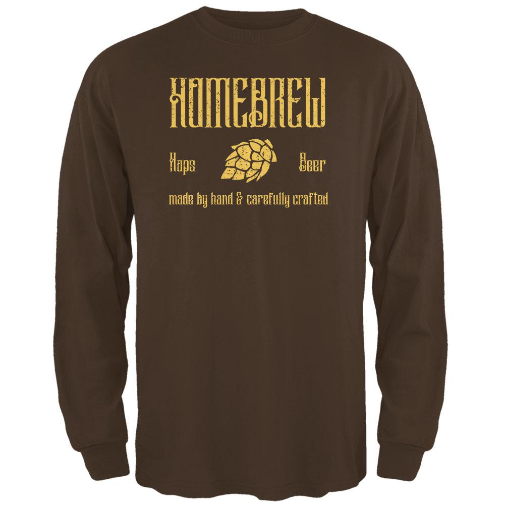 Homebrew Hops Beer Hand Crafted Mens Long Sleeve T Shirt Men's Long Sleeves Old Glory 2XL Brown