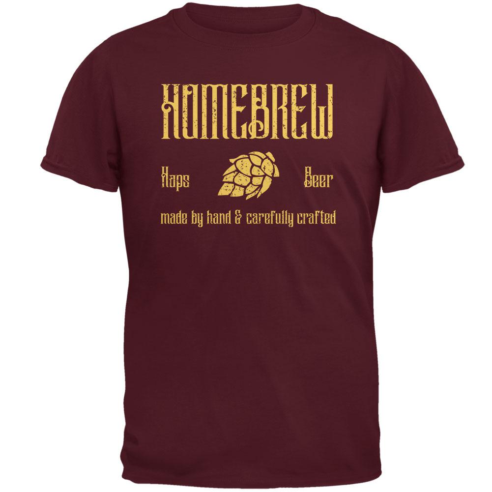 Homebrew Hops Beer Hand Crafted Mens T Shirt Men's T-Shirts Old Glory 2XL Maroon