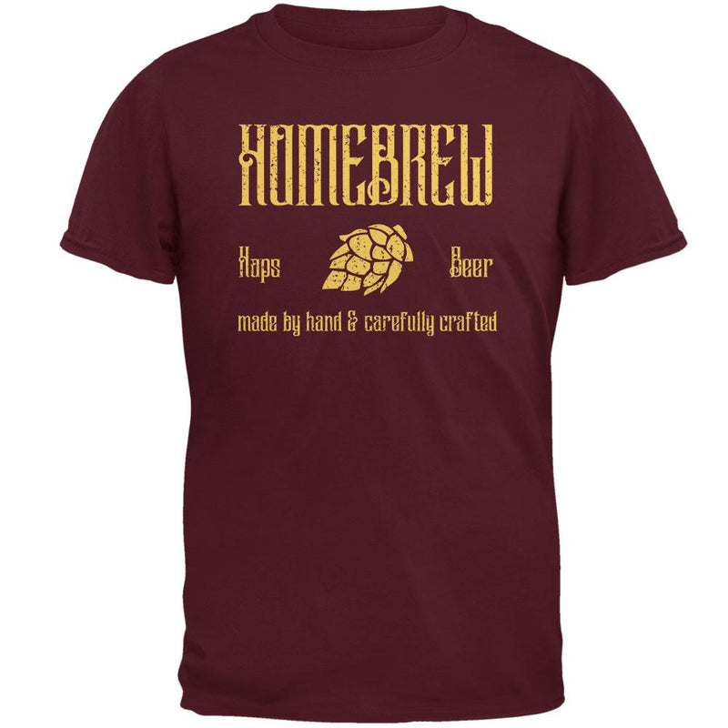 Homebrew Hops Beer Hand Crafted Mens T Shirt Men's T-Shirts Old Glory 2XL Maroon