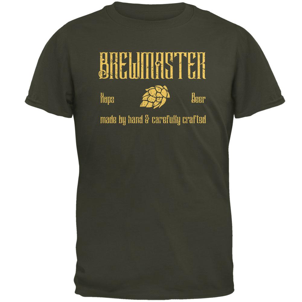 Brewmaster Beer Hops Hand Crafted Mens T Shirt Men's T-Shirts Old Glory MD Olive