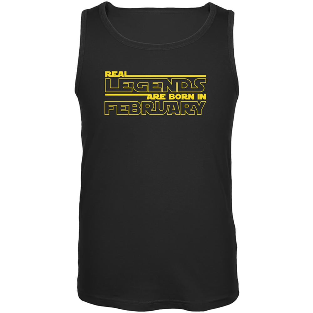 Real Legends are Born in February Mens Tank Top Men's Tank Tops Old Glory 2XL Black