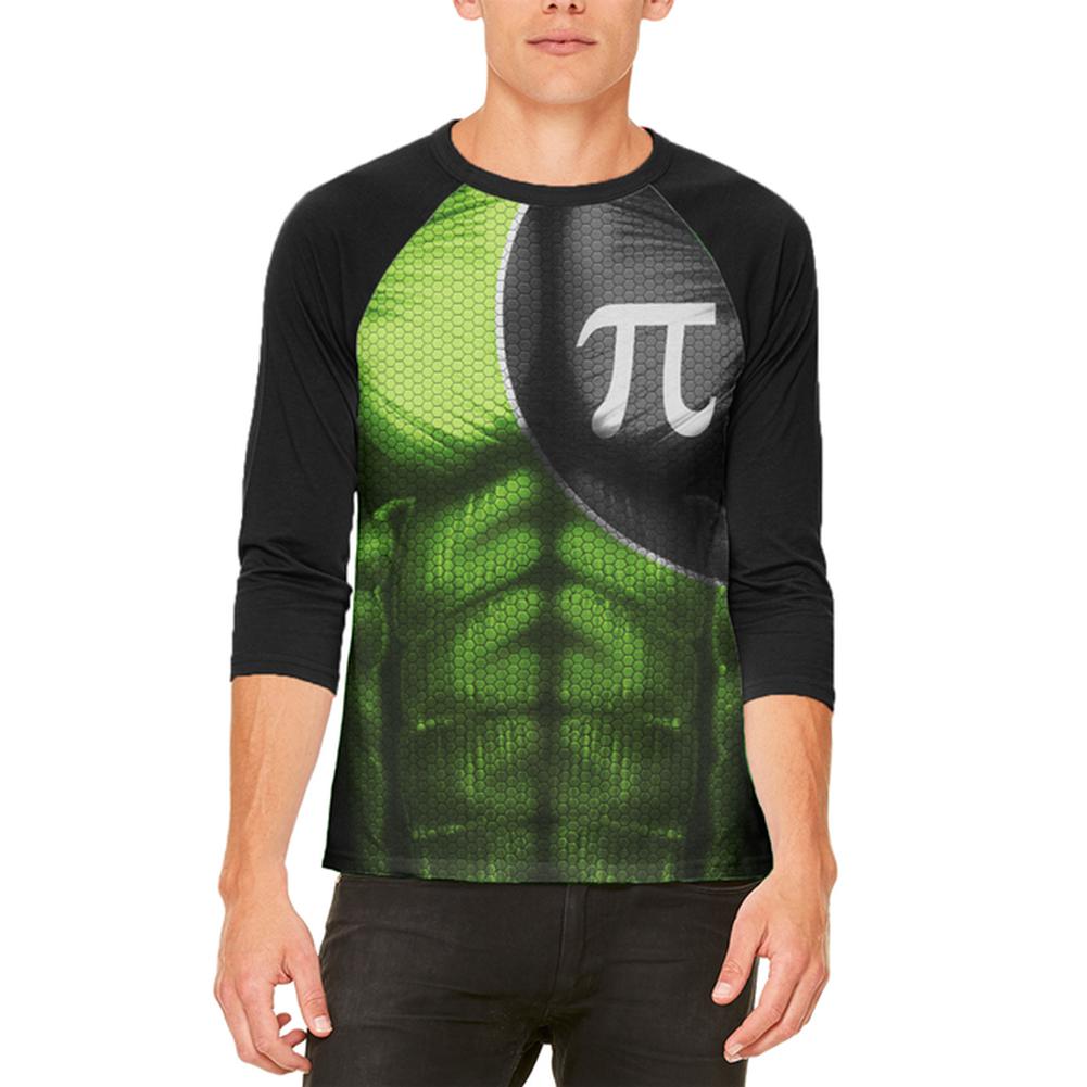 Captain Pi the Irrational Superhero Mens Raglan T Shirt Men's T-Shirts Old Glory 2XL Multi