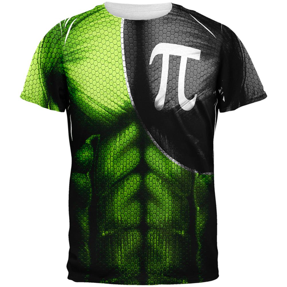 Captain Pi the Irrational Superhero All Over Mens T Shirt Men's T-Shirts Old Glory 2XL Multi